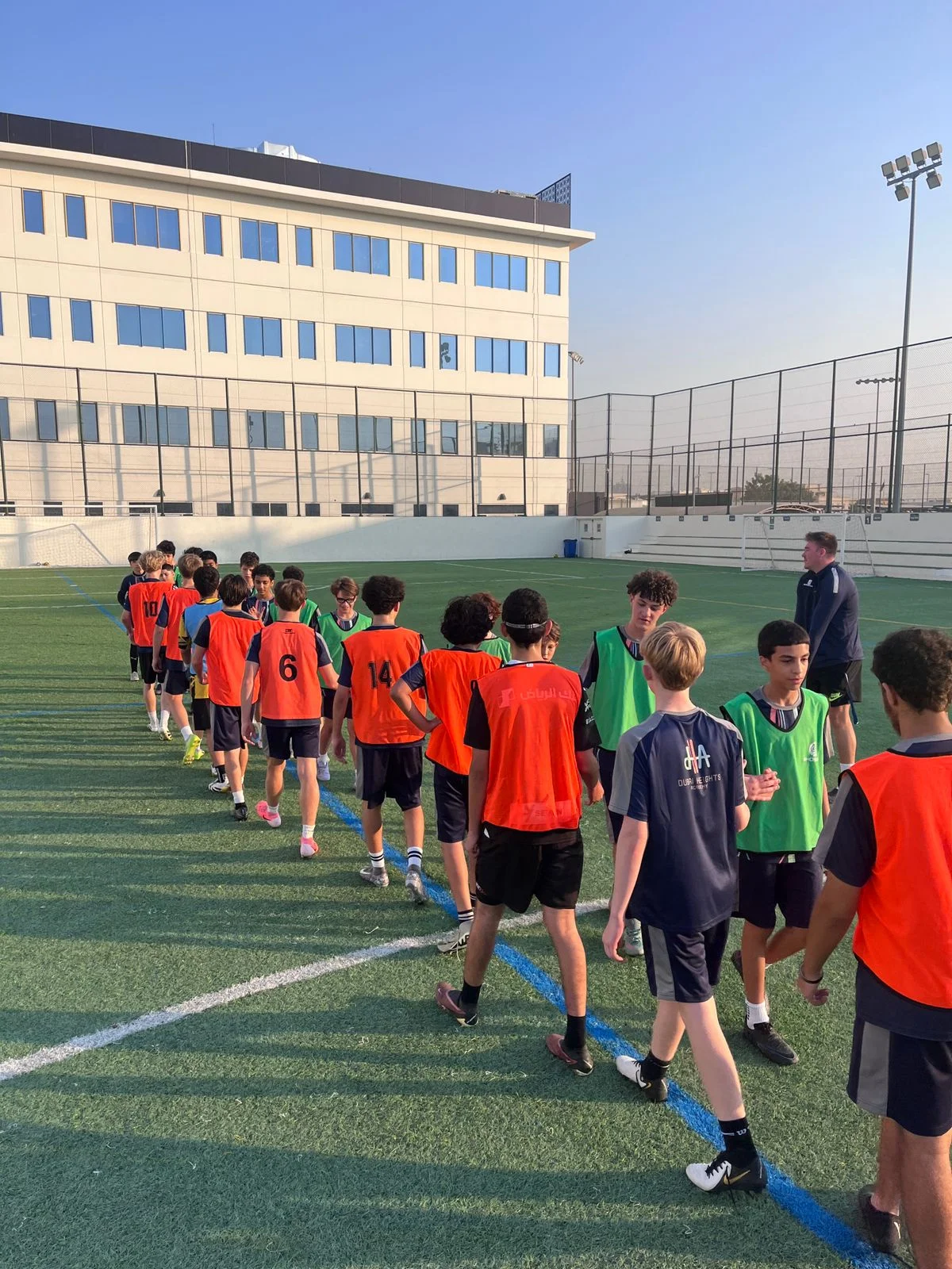 Academy players during training session