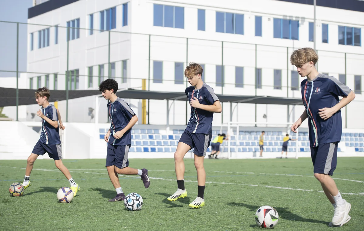 Football academy group training session