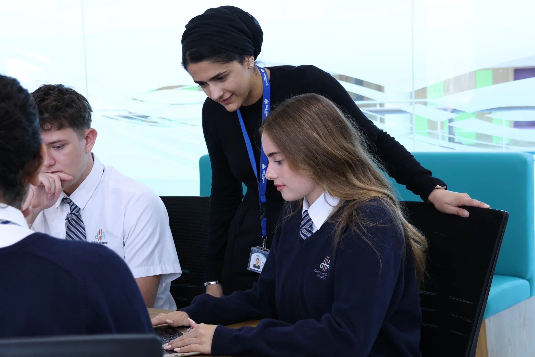 Sixth Form students collaborating on project